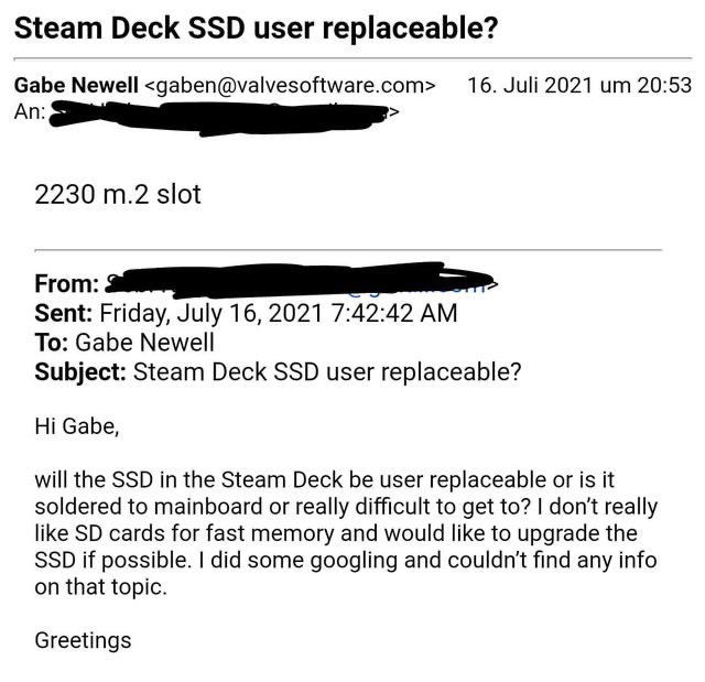 G胖确认玩家可以自由替换Steam Deck中的SSD硬盘 包括64GB基础版