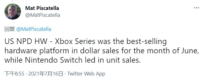 Xbox新主机超PS5成北美6月销售额最高主机 NS销量最高