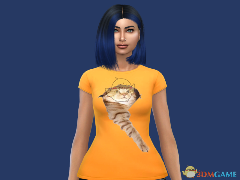 《模拟人生4》可爱的猫咪印花t恤MOD