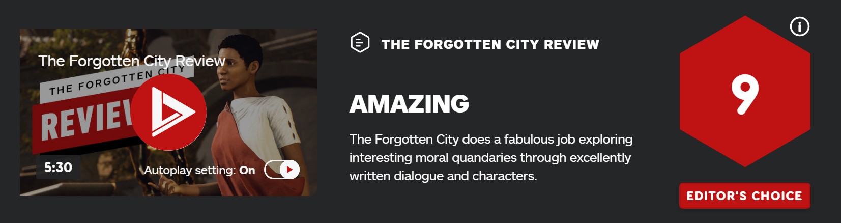 《遗忘之城》IGN 9分：台词极棒 角色塑造很出色