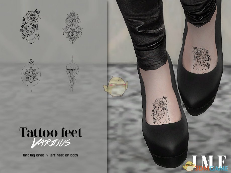 《模拟人生4》脚背印花纹身MOD