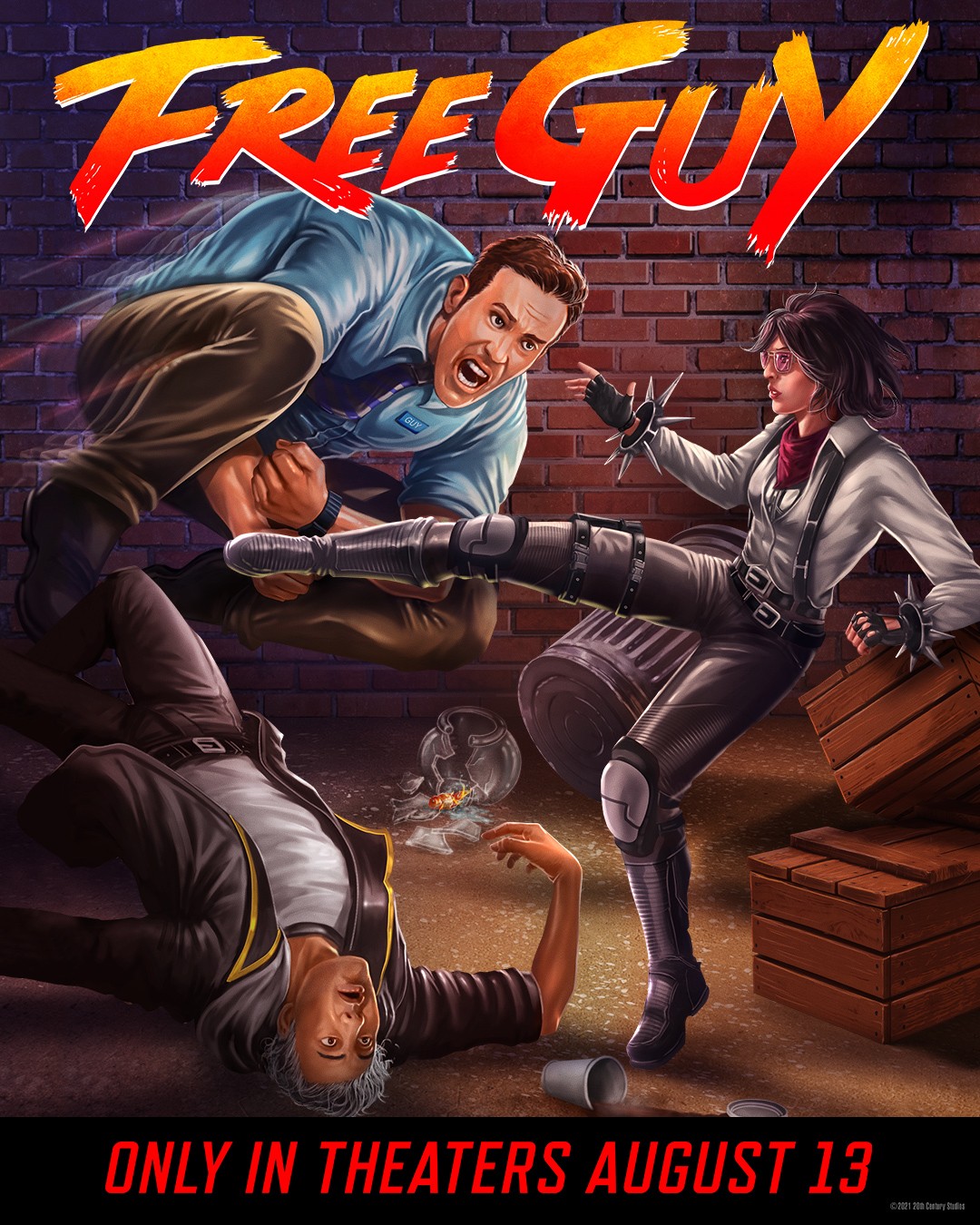 电影《失控玩家》发布新海报向经典游戏致敬