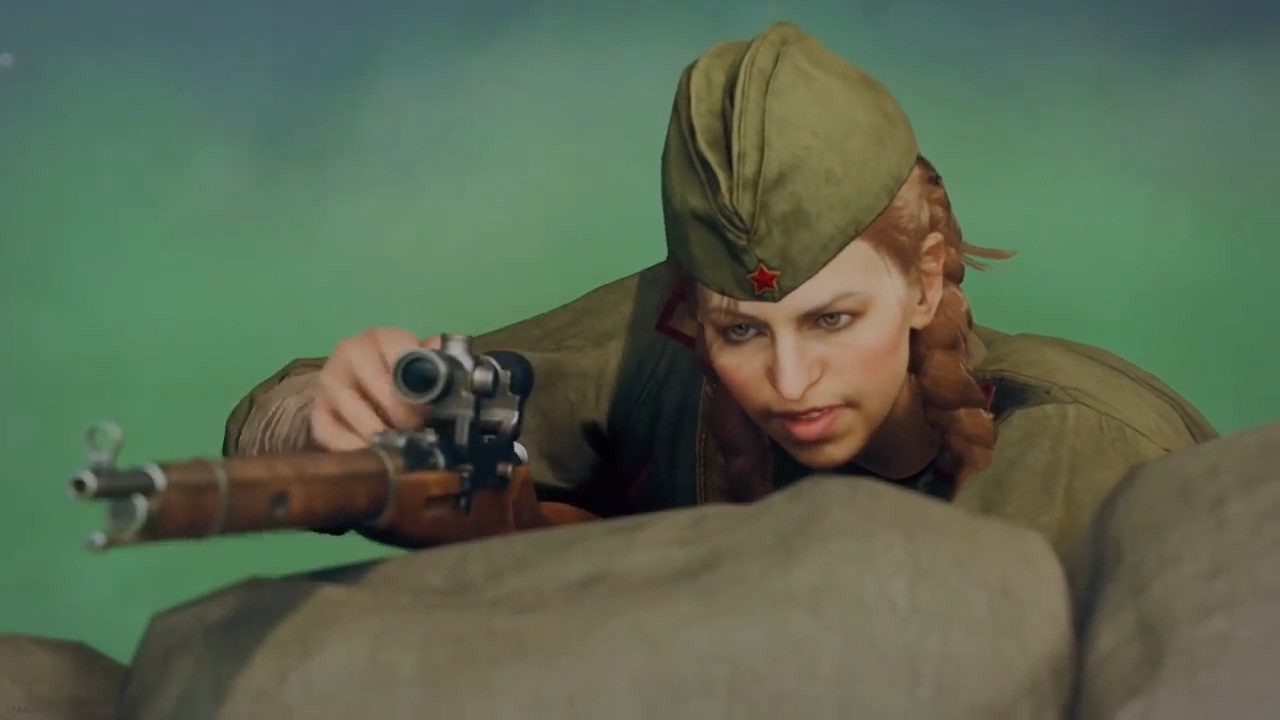 《使命召唤18》预热视频上线 苏联女狙击手一枪爆头