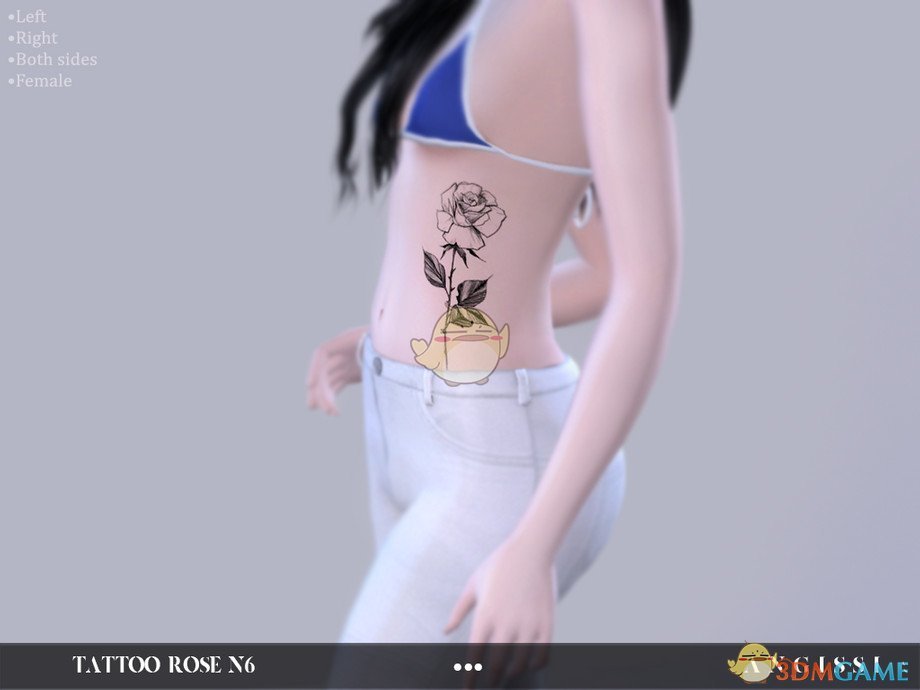《模拟人生4》腹部玫瑰纹身MOD
