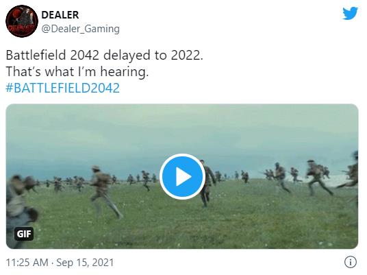 传闻：《战地2042》或将跳票至2022年