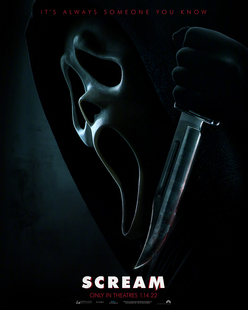 《惊声尖叫5》影戏海报支布 去岁1月14日上映