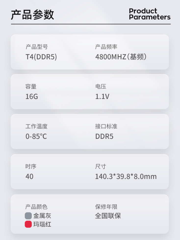 金泰克DDR5-4800内存开卖：16GB售价999元？