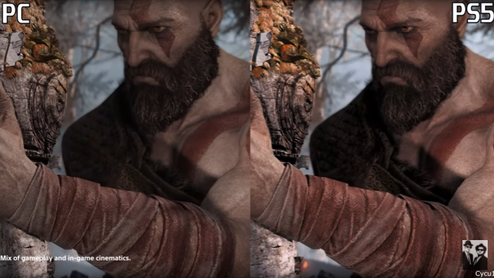 《战神4》PC版与PS5版画里对比 好距明明