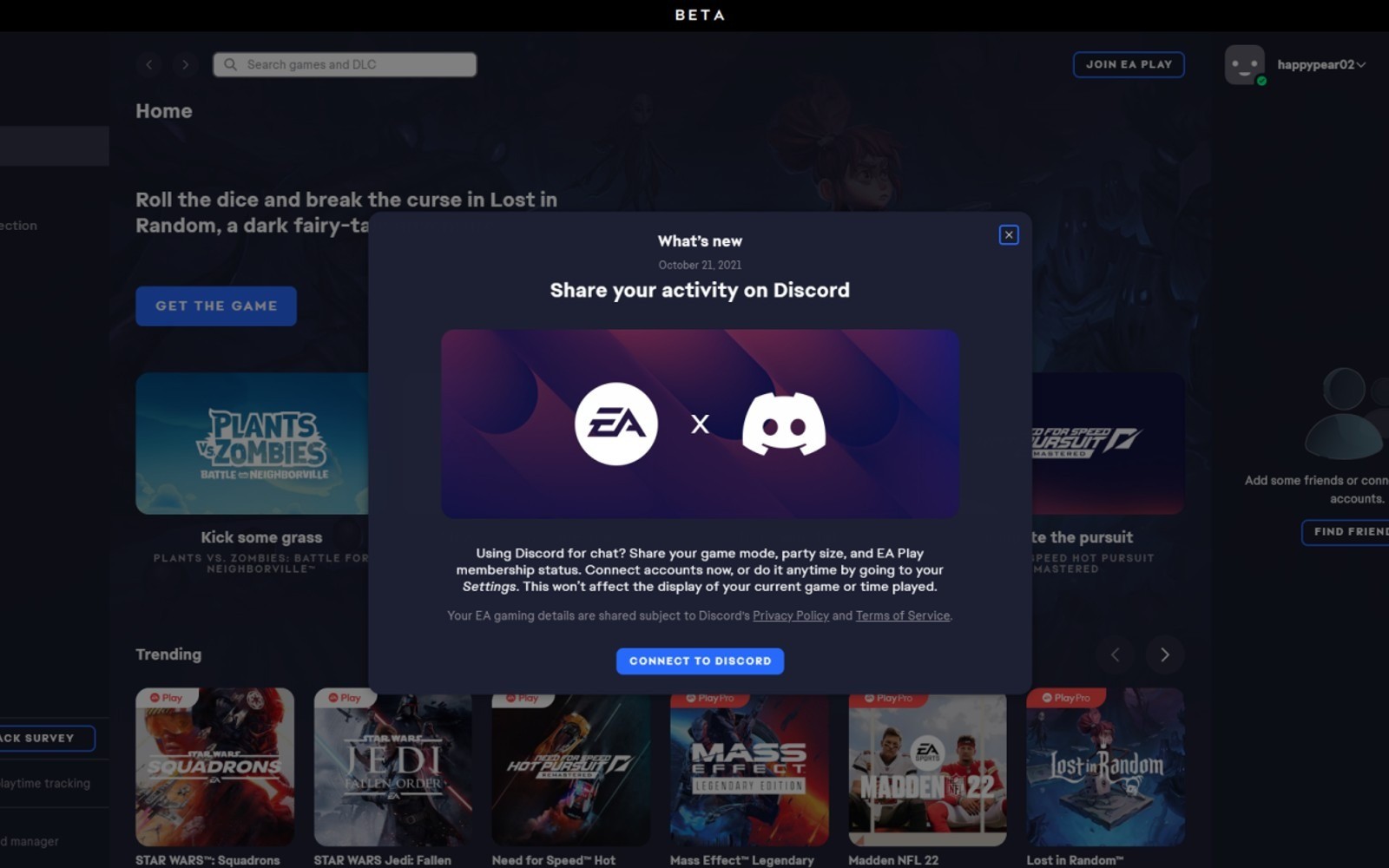 EA将强化与Discord的整合 显示更多游玩信息