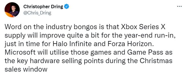业内人士称Xbox Series X的供应将在年底得到改善