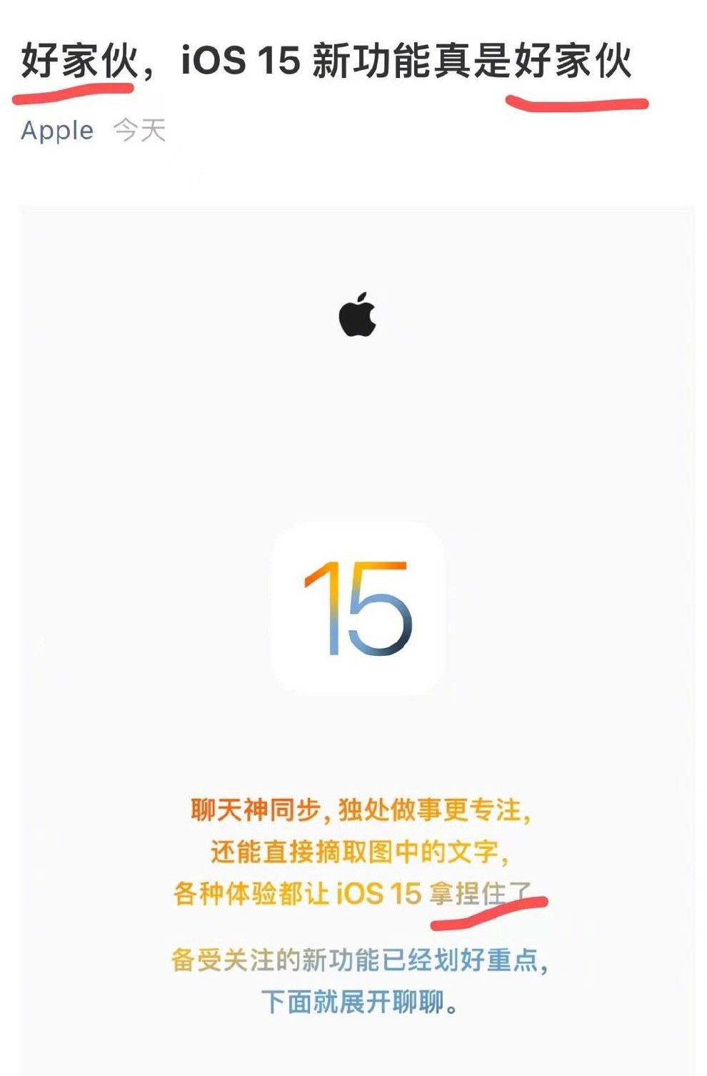 罗永浩吐槽苹果iOS 15文案：没文化 真是没文化