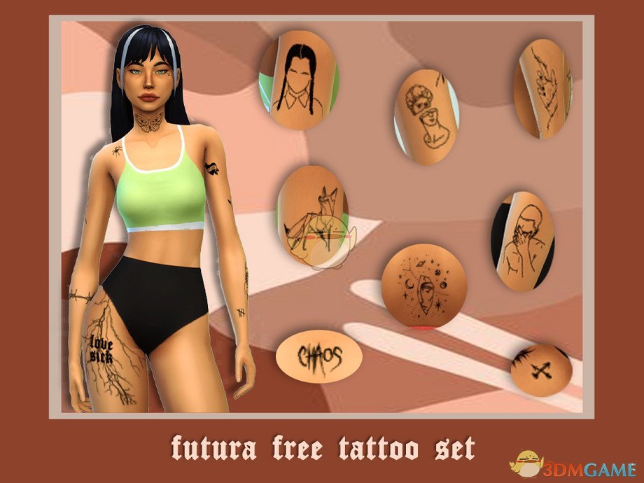 《模拟人生4》多款的女性纹身MOD