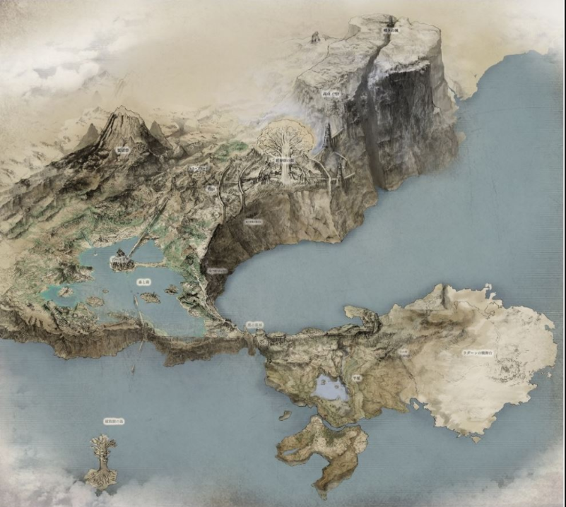 《艾尔登法环》早期概念世界地图疑似曝光 多处对比吻合