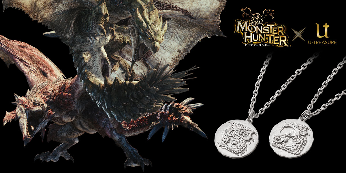 《怪物猎人》主题全新银项链徽章 雌雄火龙主题精致传神
