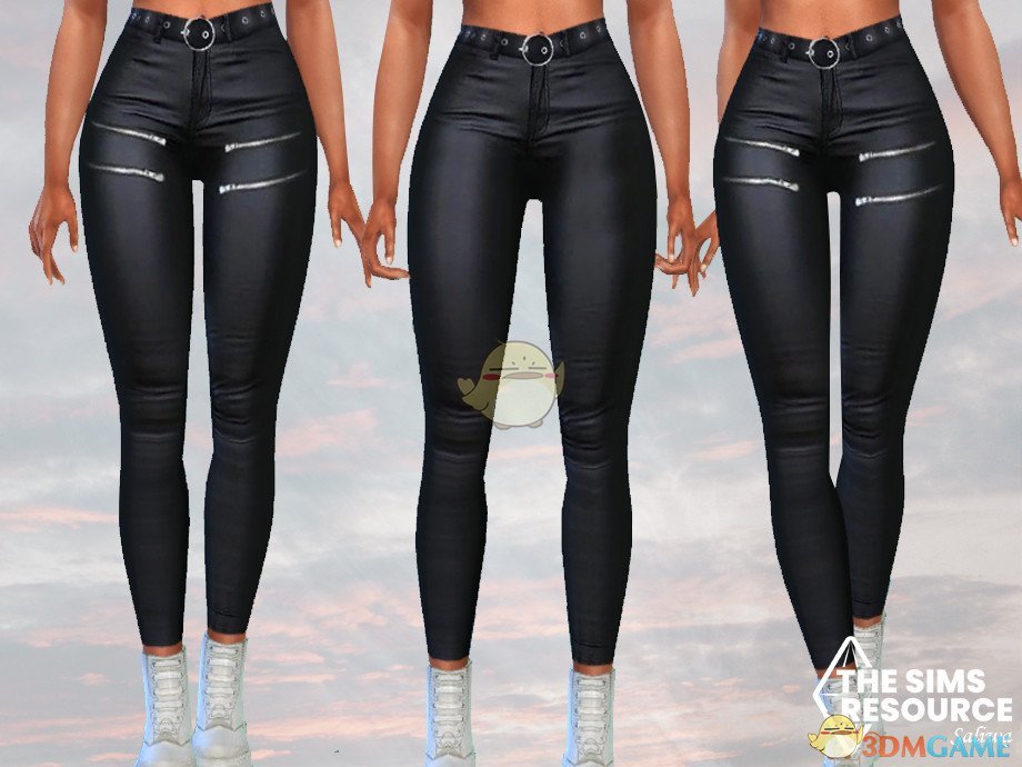 《模拟人生4》女性两款黑色皮裤MOD