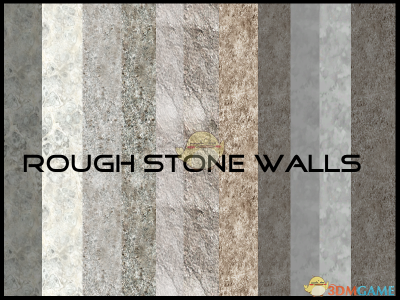 《模拟人生4》粗糙的石头墙壁和地板MOD