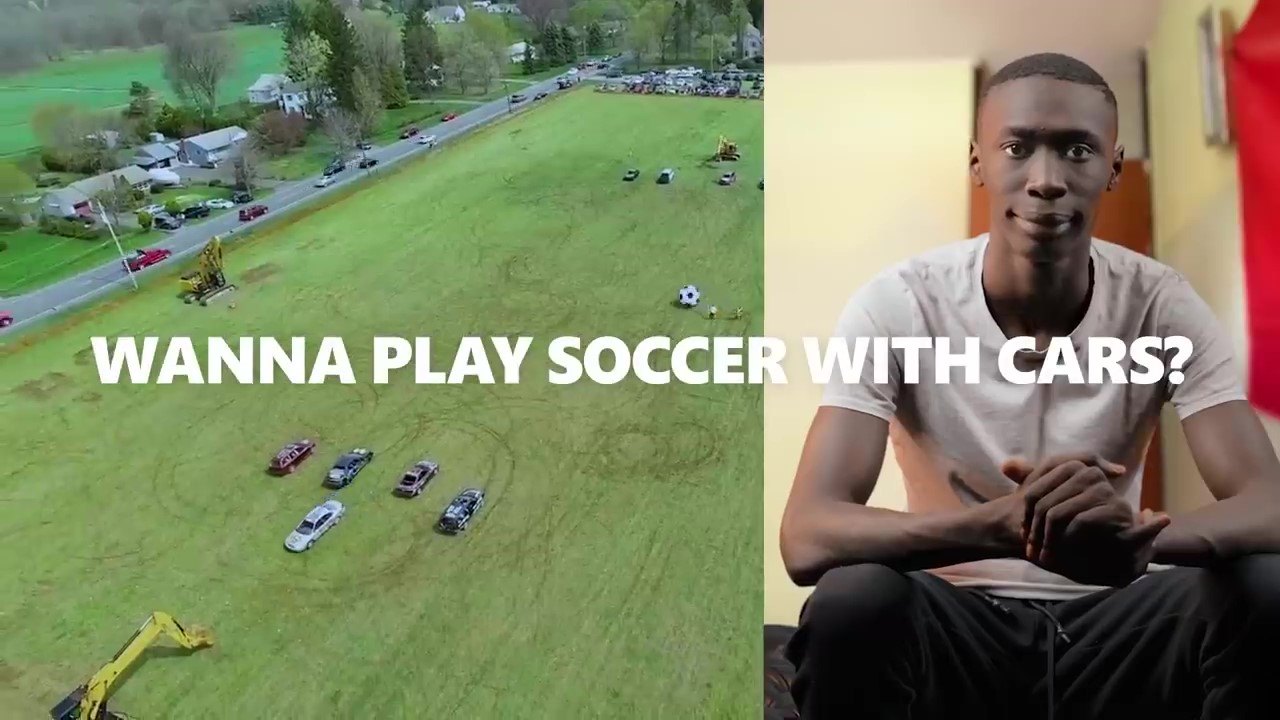反戏精黑人小哥XSS广告新作 想用汽车踢足球吗？