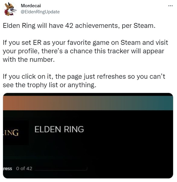玩家发现《艾尔登法环》Steam成就有42个