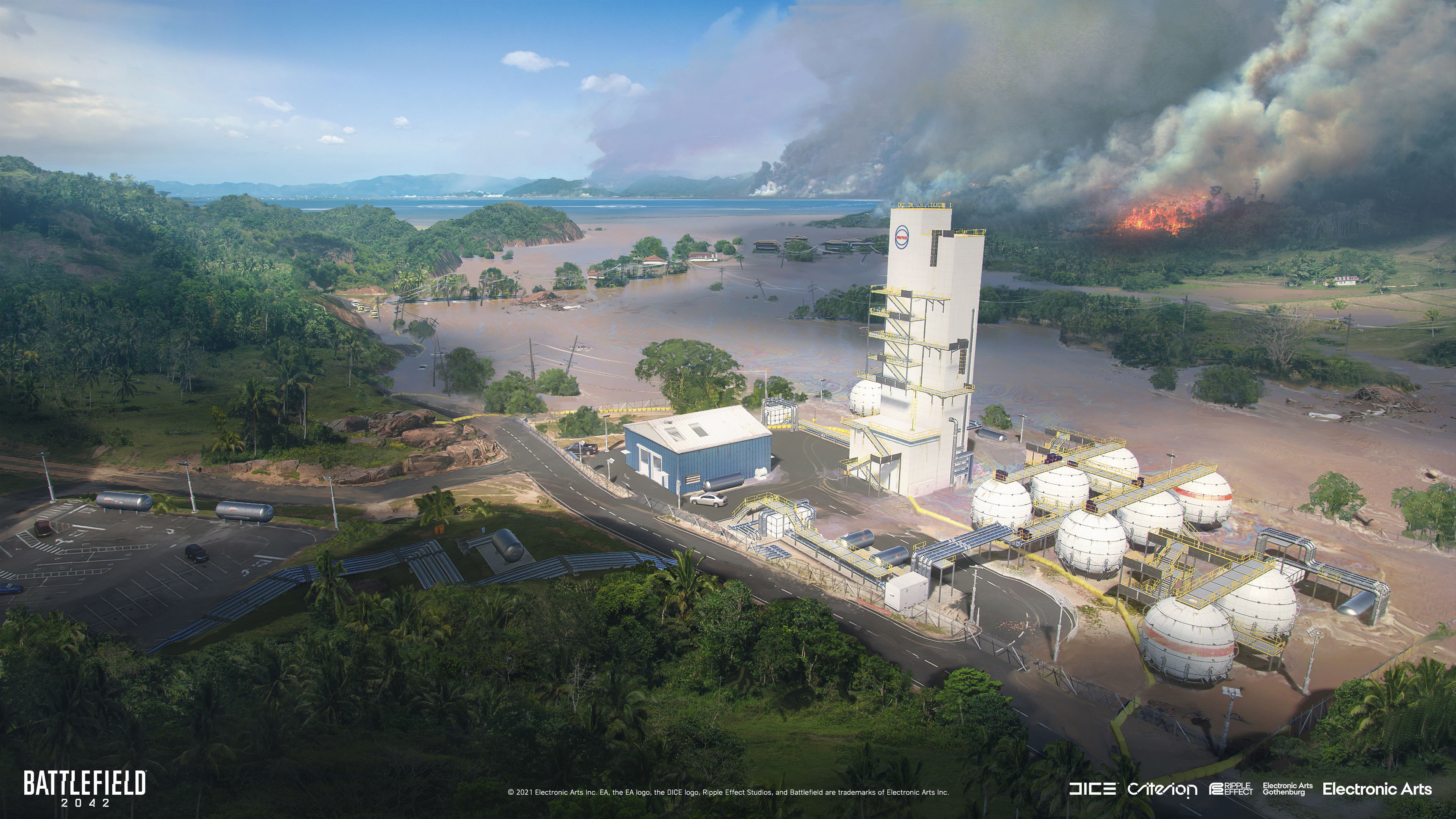 《战地2042》大量概念图 被取消的“火箭发射场”洪水事件动态活动