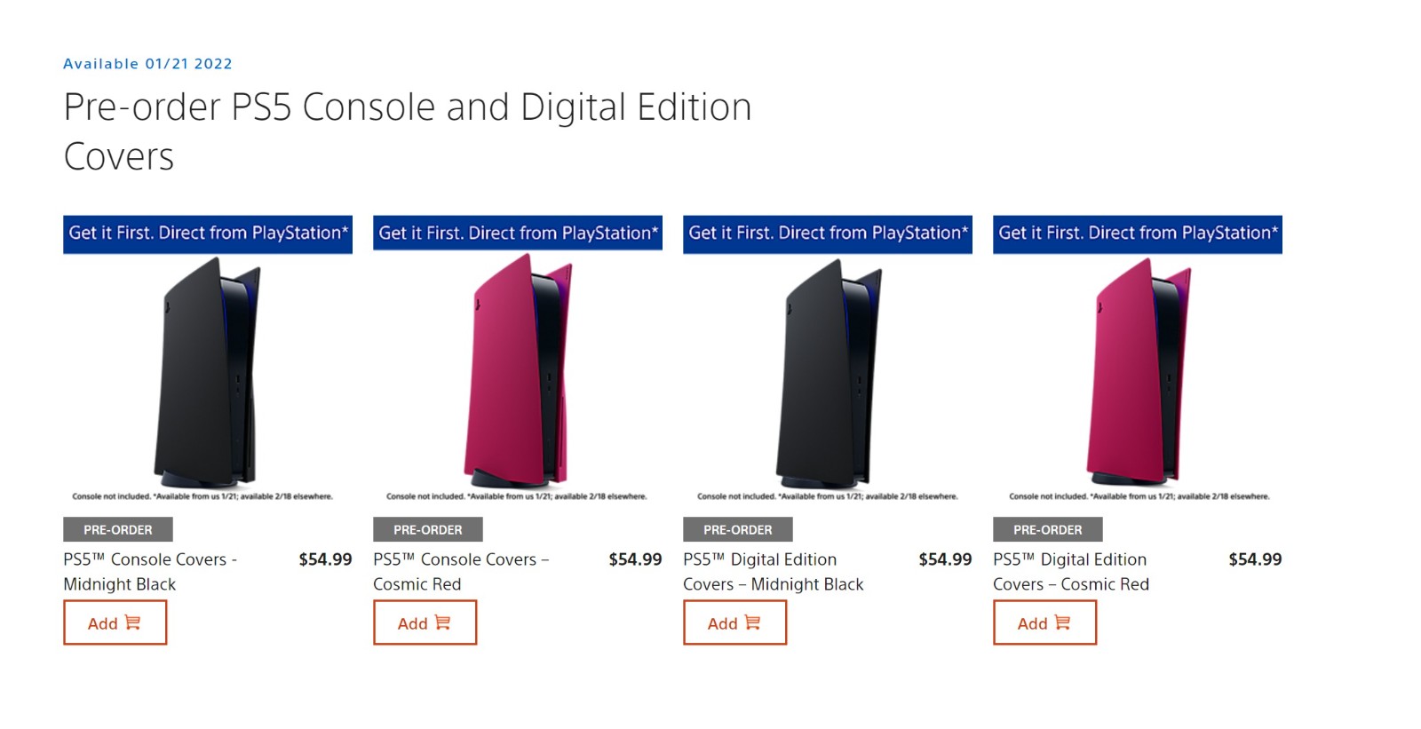 PS5多配色主机面板正式公布 售价54.99美元