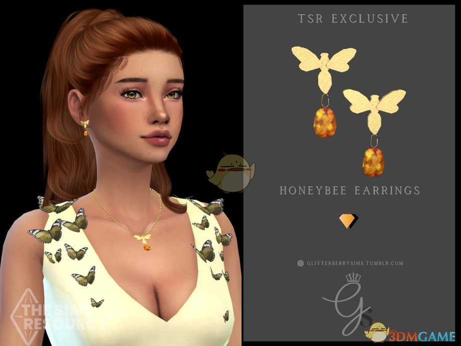 《模拟人生4》水晶宝石蜜蜂耳环MOD