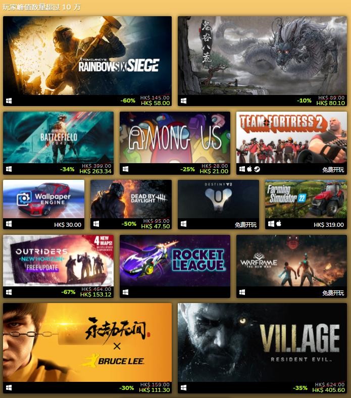 Steam2021年度最佳榜单公布 《光环：无限》多次上榜