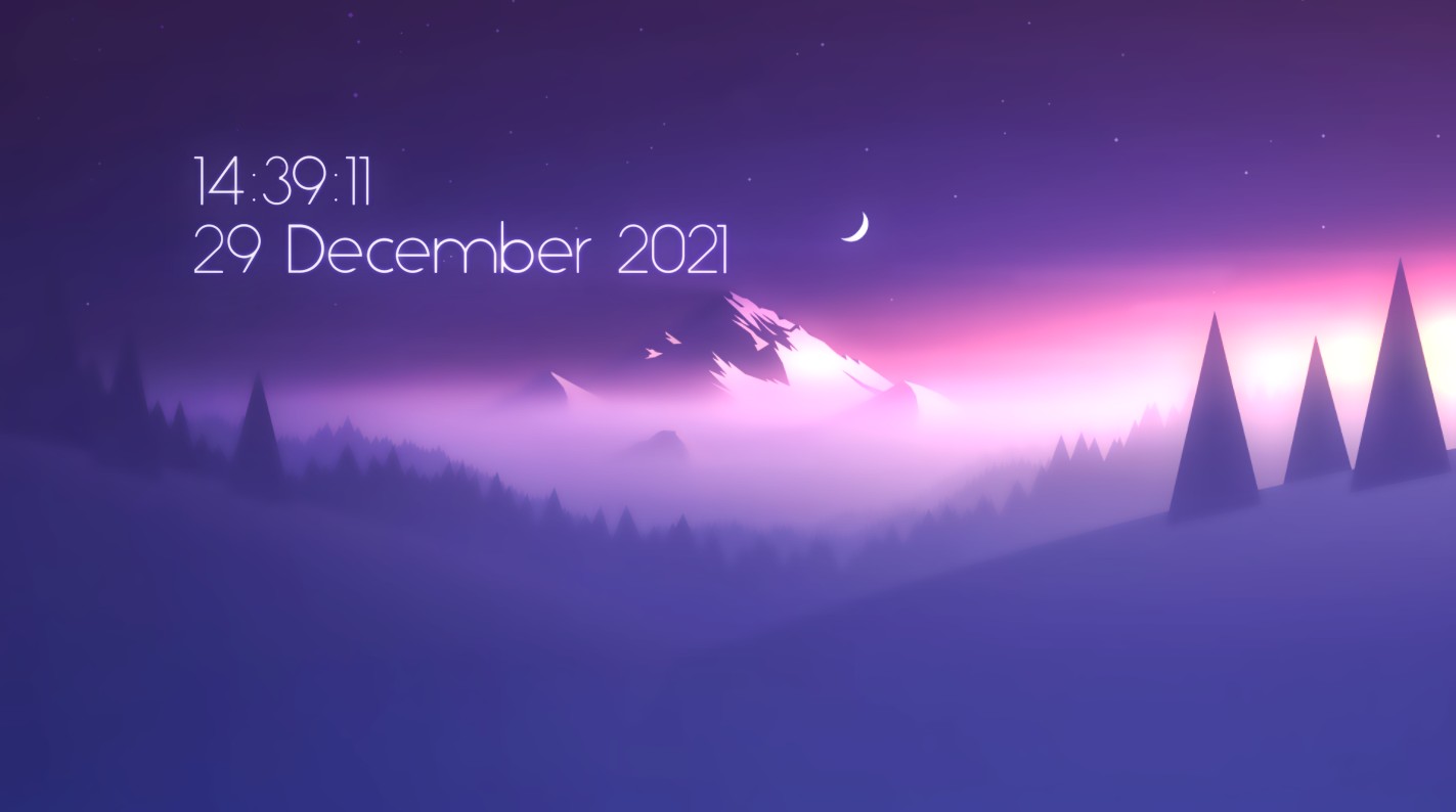 《Wallpaper Engine》唯美雪山2D记时动态壁纸