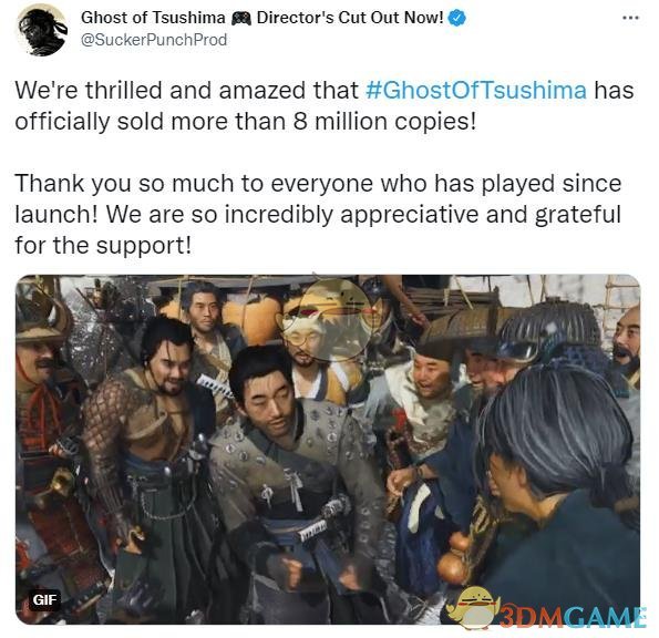 《对马岛之鬼》官方发推庆祝销量突破八百万大关 真人电影将于近期制作