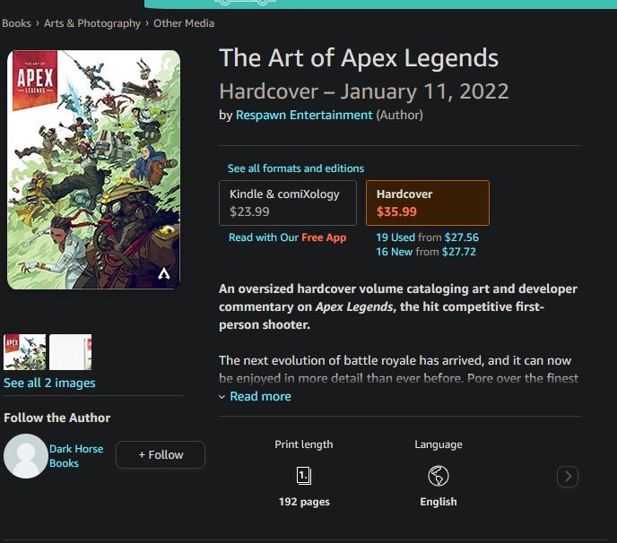 揭秘传奇背后的故事 《Apex英雄》官方设定集今日发售