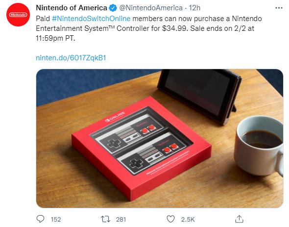 任天堂Switch NES无线手柄系限时优惠价59.99美元