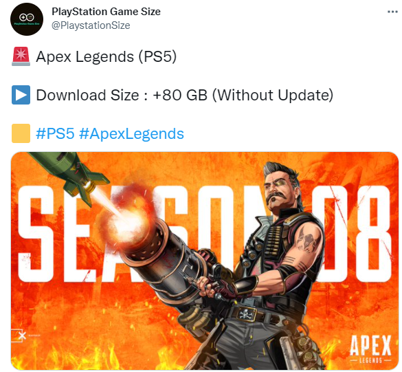 《Apex英雄》PS5版容量曝光 或将正式登陆PS5