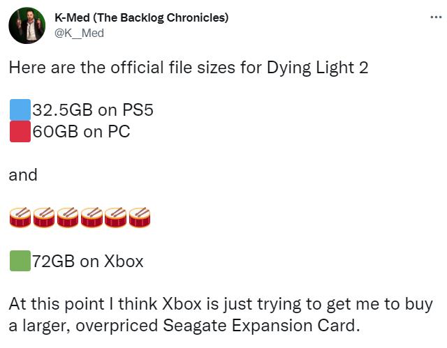 传闻：《消逝的光芒2》Xbox版容量是PS5版的两倍