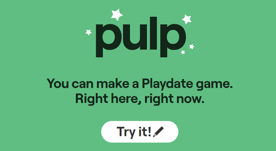 创意手摇把掌机Playdate免费公布游戏开发工具Pulp