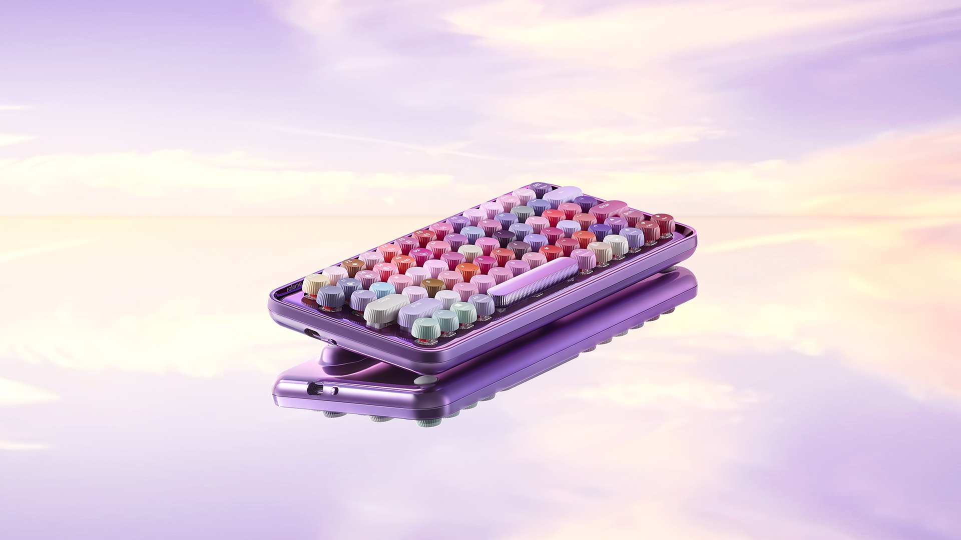 冰粼紫高定，雷柏ralemo Pre 5多模无线机械键盘姹紫嫣红版上市