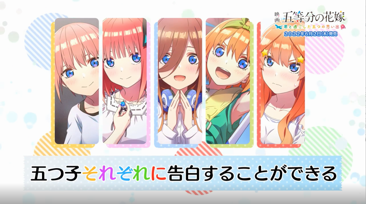 PS4/NS游戏《电影「五等分的花嫁」 与你共度的五段回忆》首弹宣传片