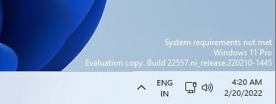 微软警告 不受支持的Win11电脑出现桌面水印提醒