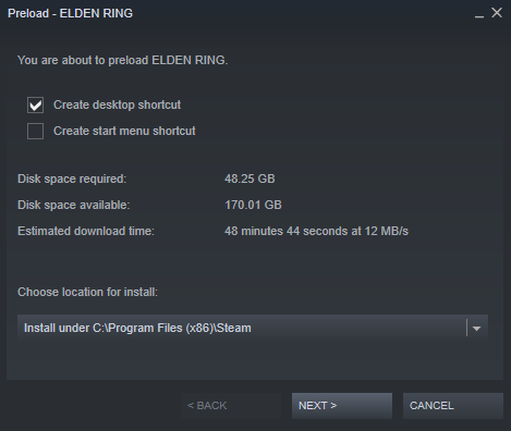 《艾尔登法环》开启预载 Steam预载容量48.25GB