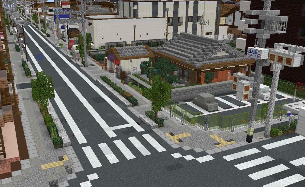 玩家组织打造《我的世界》都市MOD 极尽还原大阪郊外风貌