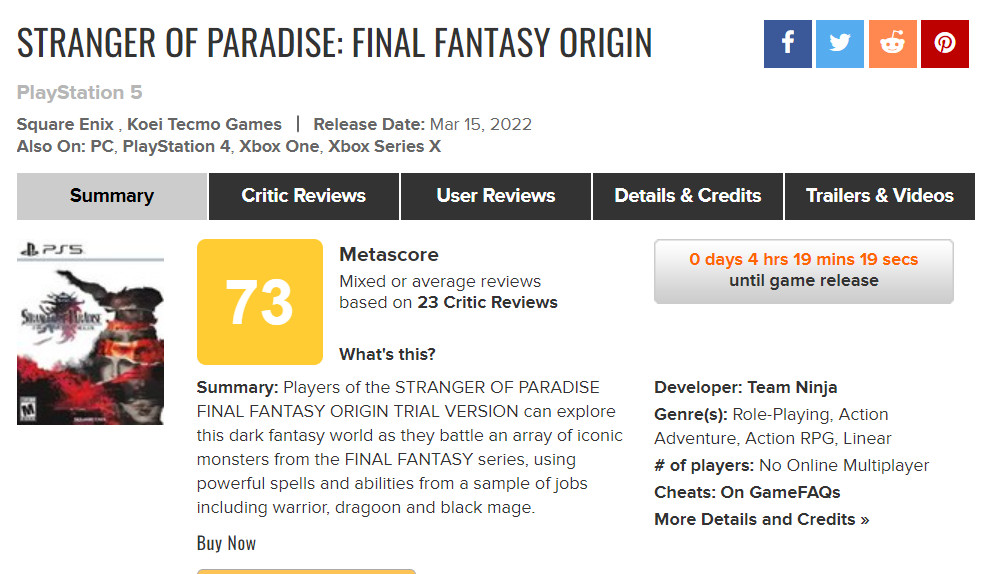《最终幻想起源：天堂的陌生人》或IGN8分评价 剧情及战斗系统优秀完美