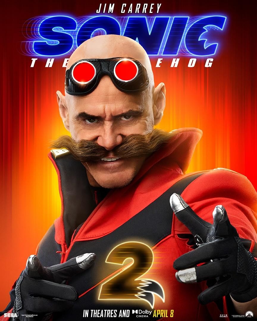 4月8日上映《刺猬索尼克2》发布全角色集合海报