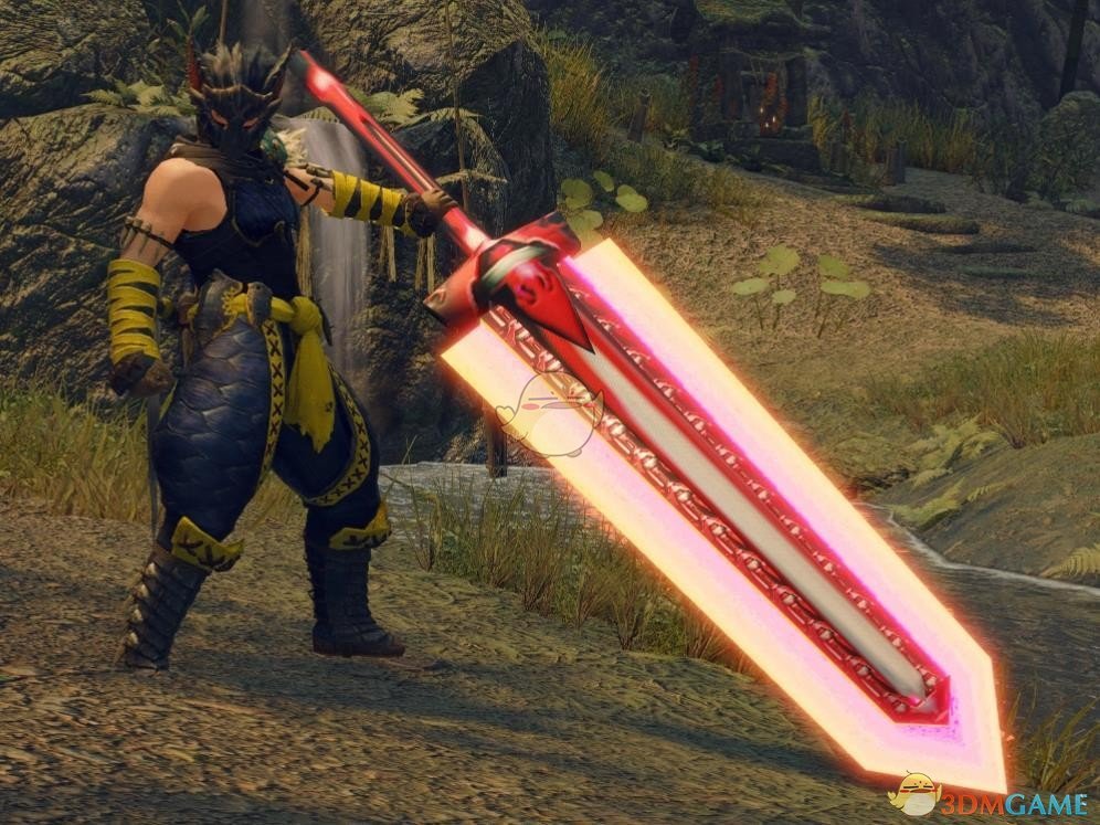替换了雄火龙衍生的大剑变为游戏《梦幻之星》的帅气红光巨剑,带有剑