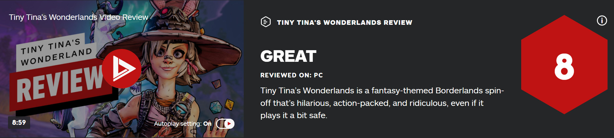 《小緹娜的奇幻之地》IGN 8分 GameInformer 9.5分