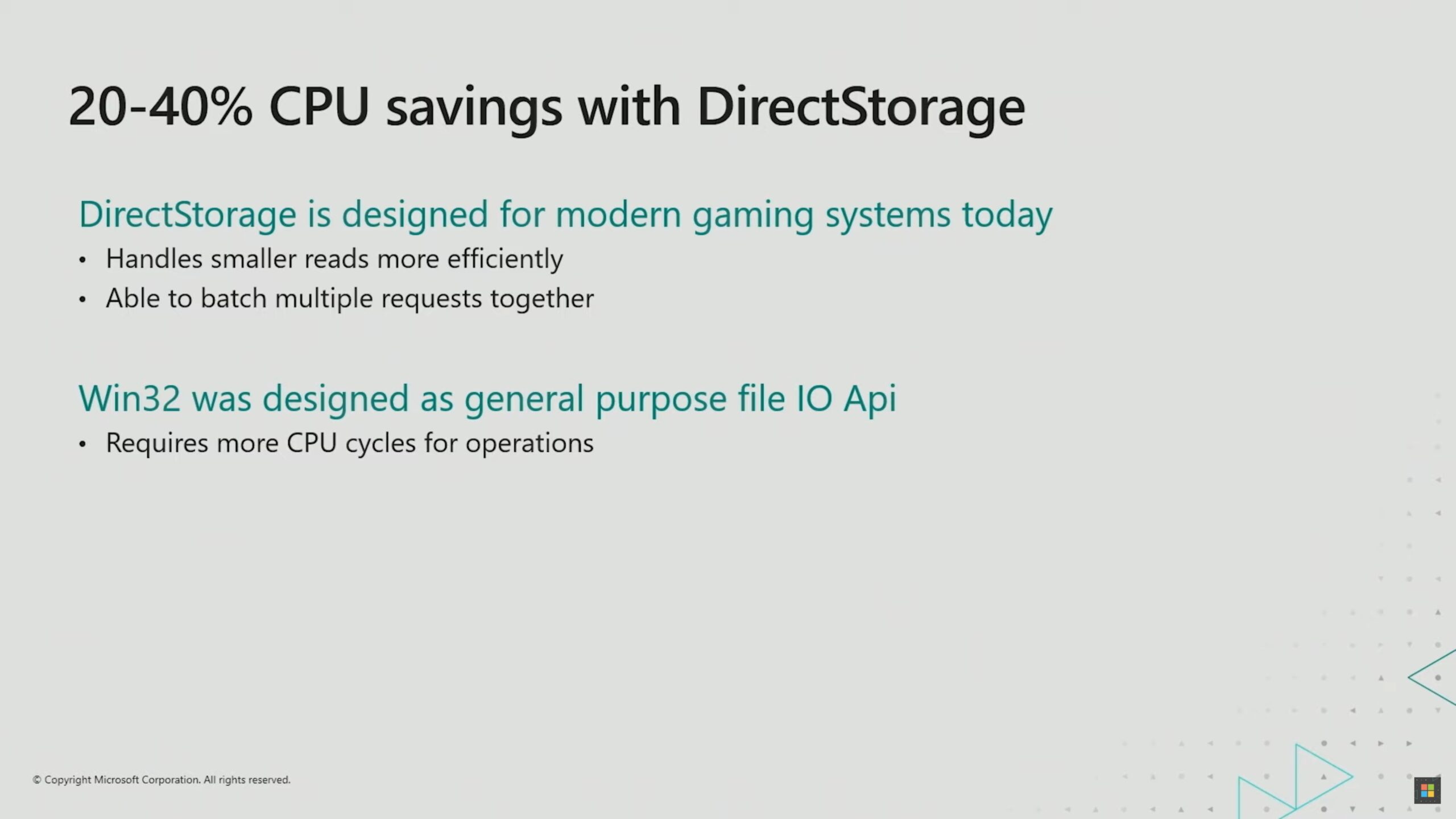 微软：直通存储API可节省CPU 20%-40%的开销