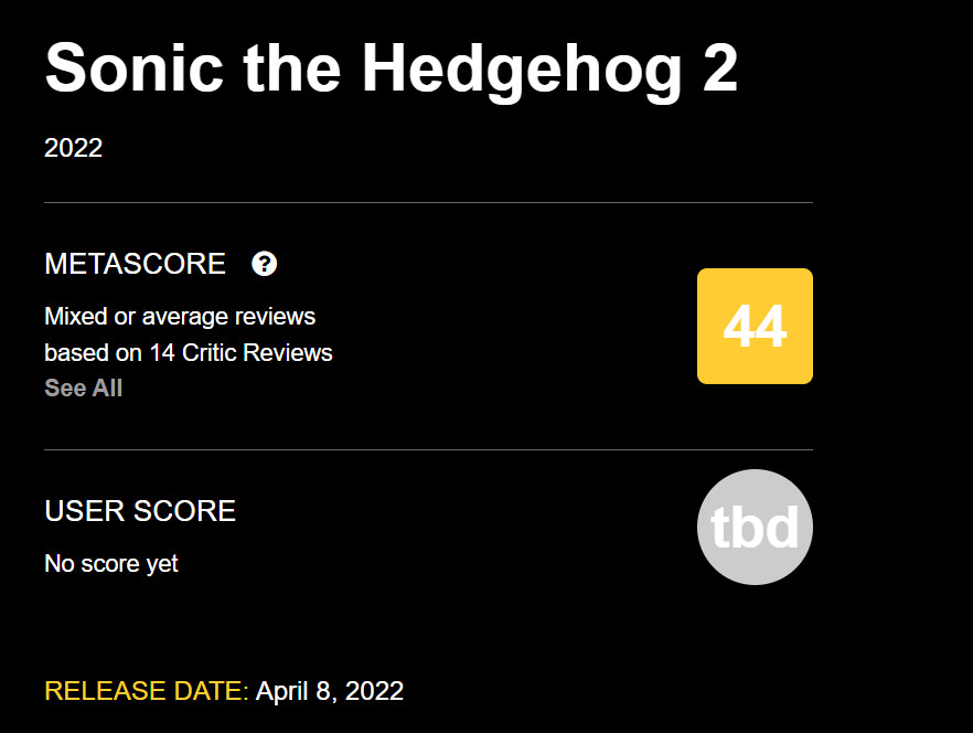 《刺猬索尼克2》媒体评价出炉：IGN 7分