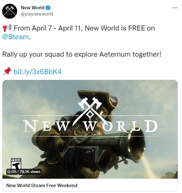 《新世界》免费周末活动将开启 支持存档可继承至正式版