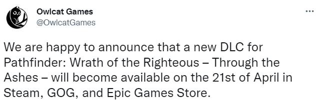 《开拓者：正义之怒》新DLC“穿过灰烬”4月21日发售 新增盗贼和魔法侏儒角色