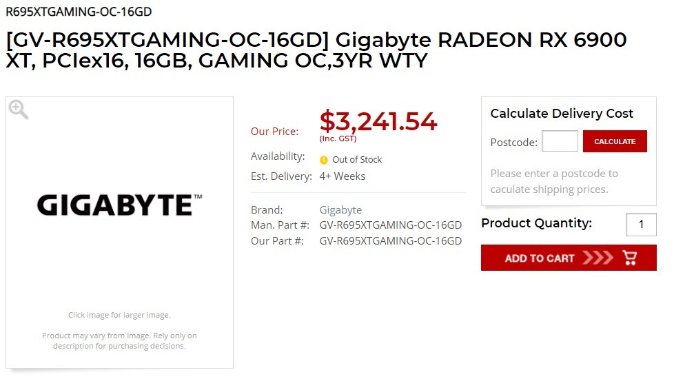 AMD RX 6950XT正在澳洲电商偷跑 卖价1.5万起步