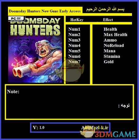 《末日猎手》v1.0七项修改器[Abolfazl]