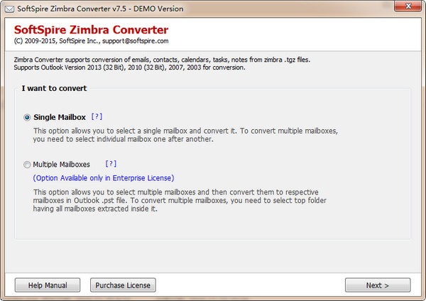 SoftSpire Zimbra Converter1.0