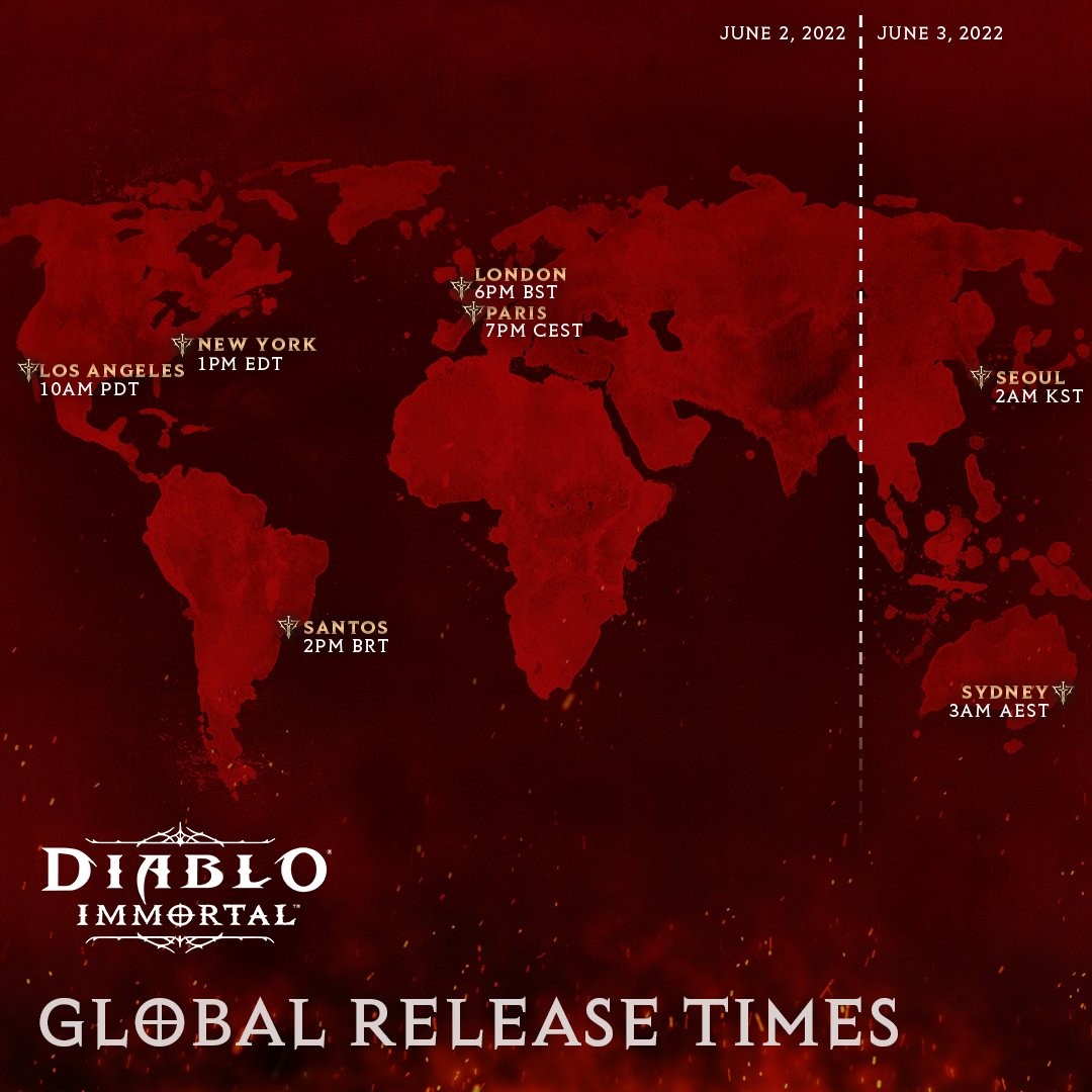 《暗黑破坏神：不朽》全球上线时间表 PC端预载开启